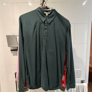 James Perse Green Button-Up Shirt